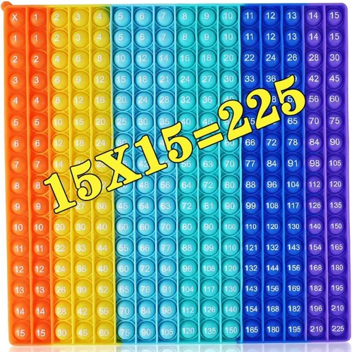 Hoja de juego de multiplicación DK-SIMINA Pop Juguete matemático Fidget 15x15 P0PP Juguete de burbujas para aliviar la presión Juego de matemáticas