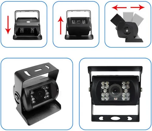 Miniatura 5 de Cámara de respaldo de vehículo de 4 pines 12 V/24 V, 18 LED IR visión nocturna CCD cámara trasera de estacionamiento para automóvil + conector de 4