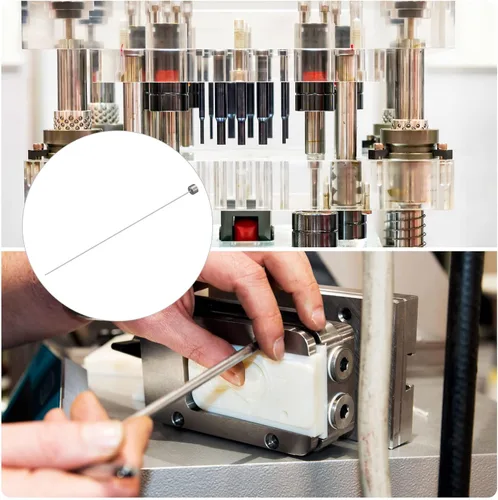 Miniatura 5 de uxcell Pasadores de eyector rectos, 0.020 in (1/64 ") de diámetro. Punzón de punta redonda de acero 65Mn 100 mm (4 ") de largo para mantenimiento