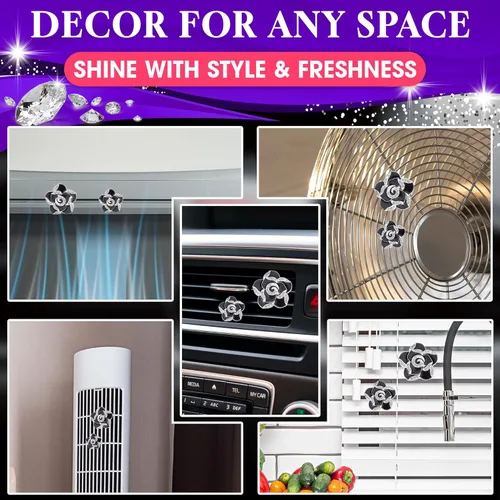 Miniatura 6 de Juego de 2 clips de ventilación para ambientador de automóvil, clips de ventilación de automóvil de camelia, lindos accesorios