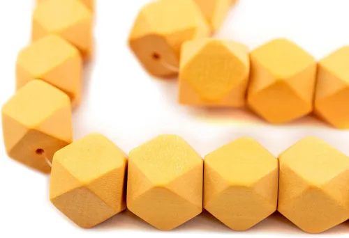Miniatura 22 de TheBeadChest - Cuentas de madera de cubo sin esquinas azul azul: cuentas orgánicas naturales de corte de diamante de 0.787 in para la fabricación