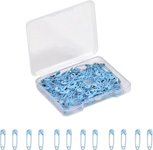 Miniatura 13 de Alfileres de seguridad pequeños, mini pines de seguridad de 0.75 pulgadas para ropa, pasador de seguridad de café, juego de acero niquelado