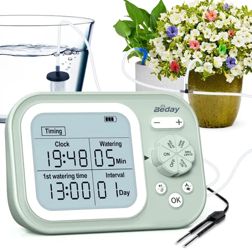 Sistema Automático de Riego de Plantas para Interior con Autoriego para 15 Plantas en Maceta, Kit de Riego por Goteo Programable con Temporizador de