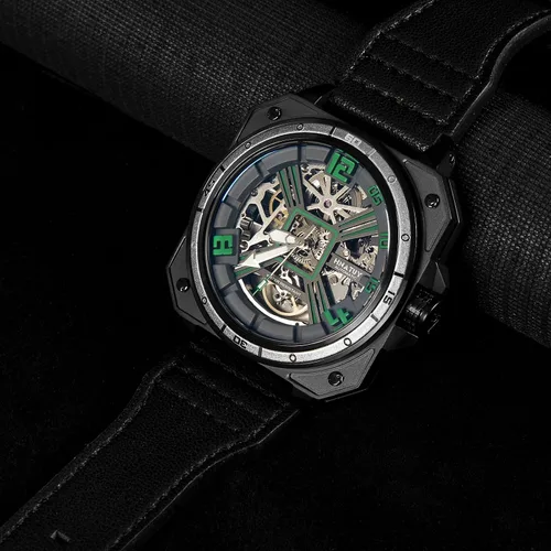 Miniatura 5 de Automatic Watches for Men,Stainless Steel Case with Leather Band,50M Waterproof Men Mechanical Wrist Watches
