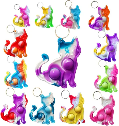 Paquete de 24 juguetes divertidos para gatos, regalo único de verano, juguetes surtidos para niños, niños, aulas, estudiantes, regalos de