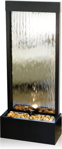 Miniatura 10 de Alpine Corporation MLT170S - Fuente de cascada para interiores y exteriores de 48 pulgadas con luz LED, moderna fuente de agua de pared negra