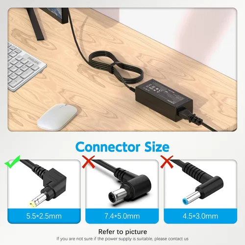 Miniatura 5 de Cable de alimentación de 19 V 65 W para monitor Asus VS248H-P VG248QE VX238H MX279H ROG PG278Q - Reemplazo del cargador adaptador de CA LJO-EEIH