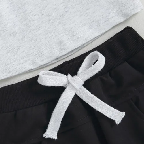 Miniatura 126 de Conjunto de ropa de otoño e invierno para bebé niño pequeño, sudadera de manga larga con colores contrastantes, pantalones elásticos para recién
