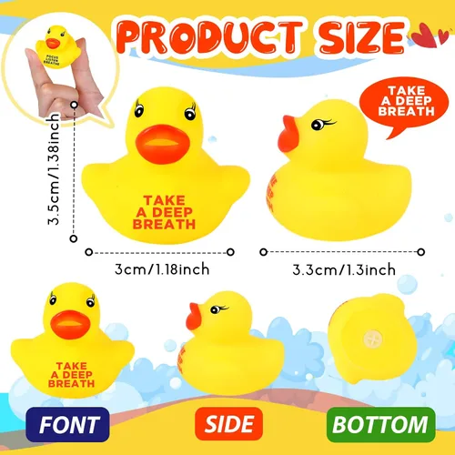 Miniatura 3 de Juego de 60 patos de goma inspiradores a granel, regalos de agradecimiento motivacionales y recuerdos de fiesta, recompensas de regreso a clases