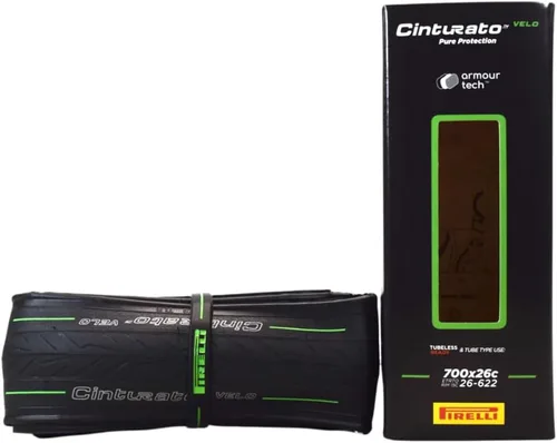Pirelli Cinturato Velo - Neumático para bicicleta de carretera (viajes largos), listo para clincher sin cámara, mango seguro en varios terrenos y