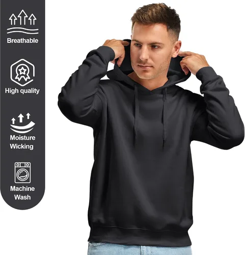 Miniatura 5 de Zrycn Mens Hoodie Sweatshirt for Men, Plush Pullover Hooded Sweatshirts for Men, Soft Cotton-Blend Plain Casual Hoodies