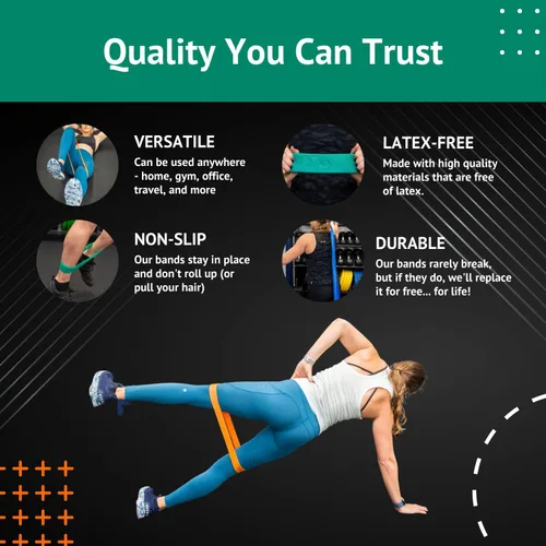 Miniatura 6 de Pure Band - Bandas de resistencia profesionales sin látex para entrenamiento, estiramiento, rehabilitación y terapia física, bandas elásticas