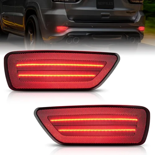 Miniatura 8 de Luces Reflectantes LED para Parachoques Trasero Compatibles con Luz Antiniebla para Jeep Compass 2011-2017, Conjunto de Luces para Grand Cherokee