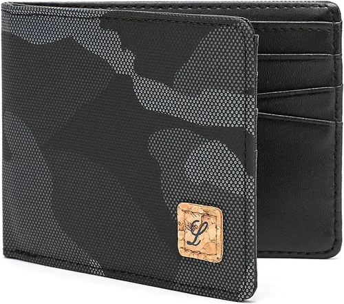 Miniatura 5 de Lanyani Carteras RFID Bifold Simple, Sintético-negro-s, Casual