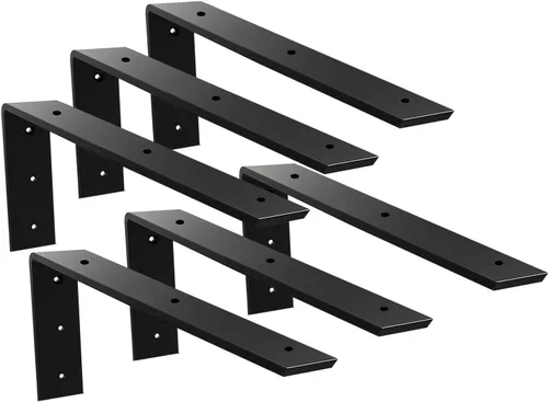 Miniatura 14 de WINKER Soporte para encimera, paquete de 2 unidades resistente de soporte oculto en L para estante de 3/8 pulgadas de grosor, 10 x 6 x 2.5 pulgadas