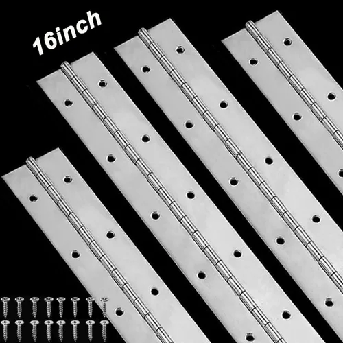 Miniatura 9 de Paquete de 12 bisagras de piano de 6 pulgadas, bisagra continua de acero inoxidable de 1.2 pulgadas de ancho abierto con agujeros, bisagras