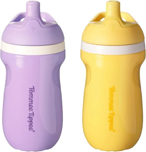 Miniatura 12 de Tommee Tippee - Botella de agua aislada con pico deportivo para niños pequeños de 9oz, vasos antiderrame para niños pequeños de 1 a 3 años, válvula