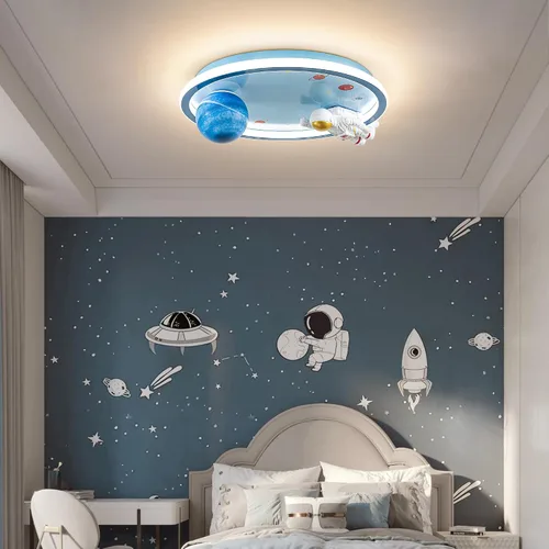 Miniatura 2 de Shine LUEST Lámpara de techo de astronauta de 20 pulgadas regulable para niños, luces de techo empotradas para dormitorio, lámpara LED de 3000