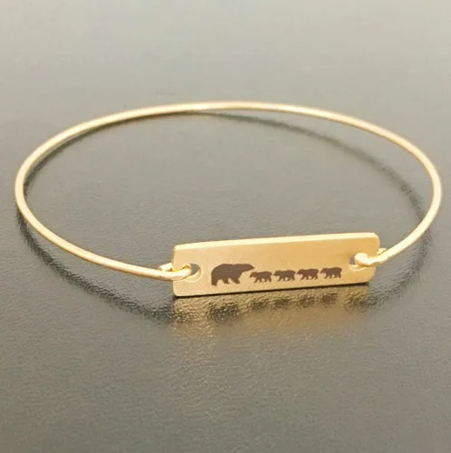 Miniatura 3 de Pulsera de mamá oso con 4 cachorros, joyería para mamá, regalo para el día de la madre, regalo de cumpleaños, tamaño medio para mujer