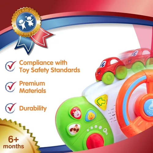 Miniatura 8 de HAP-P-KID My First Baby Stroller Toy - Volante de conducción para niños, asiento de automóvil, juguetes educativos para conductor, tablero