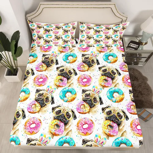Miniatura 7 de Erosebridal - Juego de sábanas con mapa mundial tamaño TwinXL, juego de ropa de cama azul para niños y niñas, sábana bajera con mapa de varios