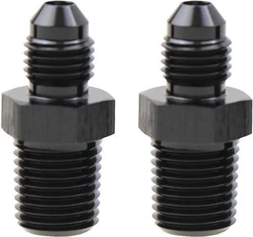 Miniatura 24 de Adaptador de tubo de manguera de combustible de aluminio recto 16AN acampanado a 3/4" NPT macho Unión de rosca negro