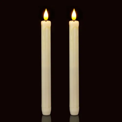 Homemory Paquete de 2/3/6 Velas Cónicas Sin Llama, Sin Control Remoto, Candelabros Realistas Parpadeantes que Funcionan con Baterías, Velas LED de