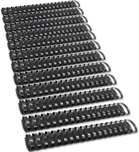 Binditek Paquete de 12 espinas de peine de plástico para encuadernación, 1-1/2 pulgadas de diámetro, capacidad de 310 hojas, 19 anillos, para tamaño