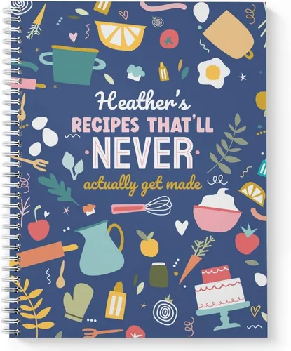 Miniatura 5 de Cuaderno de recetas personalizado de 8.5 x 11 pulgadas, tapa blanda laminada brillante duradera, 120 páginas de recetas (verduras de pizarra)