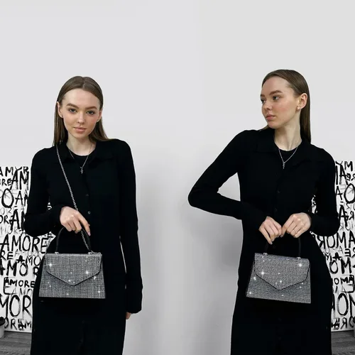 Miniatura 85 de Dasein Bolso de noche para mujer, embragues de fiesta, bolsos de boda, cóctel, baile de graduación, bolsos con purpurina esmerilada