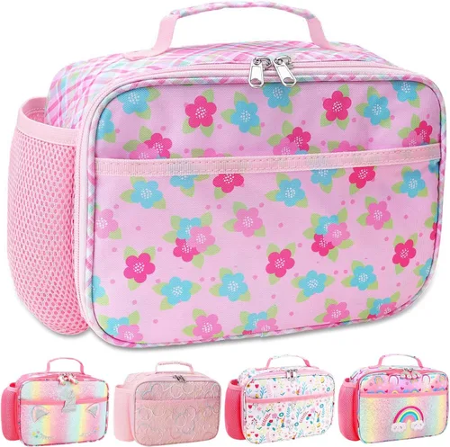 RHCPFOVR Lonchera para niños – Lonchera aislada para niños y niñas, bolsa de almuerzo lavable y lonchera reutilizable para niños pequeños a prueba
