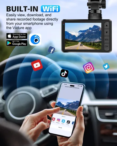 Miniatura 3 de SUVCON Dash Cam delantera y trasera 2K, negro