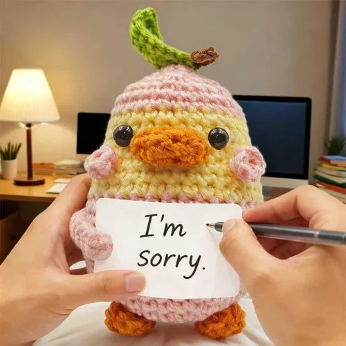 Miniatura 3 de Regalos personalizados para mujeres, hombres, mamá, papá - Tarjetas de regalo en blanco - Pato de peluche de ganchillo hecho a mano de apoyo Tarjeta