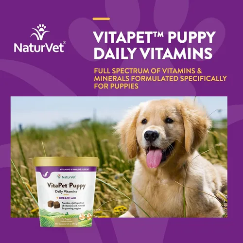Miniatura 4 de NaturVet VitaPet Puppy Vitaminas diarias para perros - Además de ayuda para el aliento - Formulado específicamente para proporcionar a los cachorros