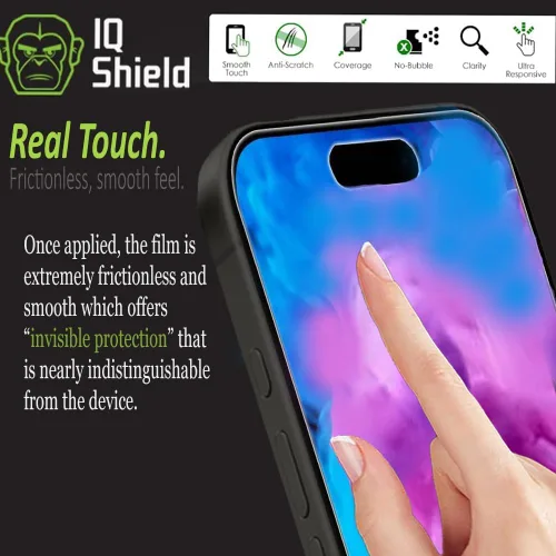 Miniatura 8 de IQShield Paquete de 2 protectores de pantalla para iPhone 15 Pro de 6.1 pulgadas, fácil de instalar, antiarañazos, película de TPU transparente