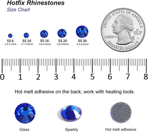 Miniatura 4 de 6000 diamantes de imitación termoadhesivos a granel, diamantes de imitación azules para ropa de manualidades, cristales termoadhesivos para Zafiro