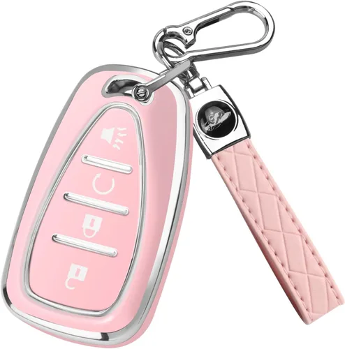 Miniatura 8 de FT FUNTOR Funda para llavero Chevrolet, funda de llave de TPU de 4 botones con borde dorado, compatible con Chevrolet Equinox Bolt Sonic Trax Blazer