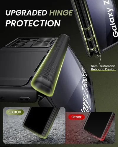 Miniatura 5 de Funda para Samsung Galaxy Z Fold 5 con tarjetero y cubierta para cámara deslizante, protector de pantalla integrado y protección de bisagra, funda