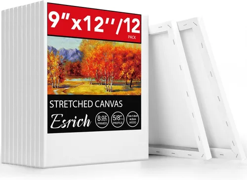 Miniatura 24 de ESRICH Paquete de 40 lienzos entelados para pintar de 8x10, lienzos en blanco para pintar - Algodón imprimado, lienzos de arte para pintura al óleo