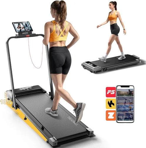 Miniatura 9 de Acezoe Caminadora Walking Pad con Inclinación, 2 en 1 Caminadoras Plegables para Casa Oficina Pequeña, 300lbs Caminadora Portátil Compacta Bajo
