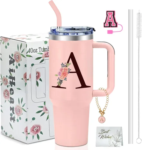 Miniatura 24 de Regalos de cumpleaños para mujeres, vaso con monograma con asa, regalos personalizados para mamá, regalo con monograma para mujer, vasos