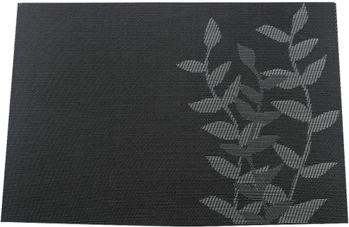 Miniatura 13 de Juego de 6 manteles individuales de vinilo dorado con diseño floral resistente al calor para mesa de comedor, interiores y exteriores, tejido