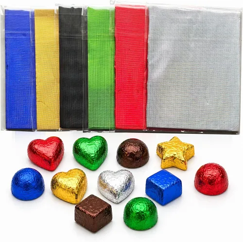 Miniatura 6 de 600 unidades de papel de aluminio de papel de aluminio para dulces de chocolate, papel cuadrado para dulces, envoltorios de papel de lata
