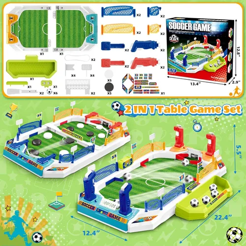 Miniatura 4 de SpringFlower Mini Mesa de Futbolín para Niños, Juego de Mesa de Fútbol, Regalos para Niños de 4 5 6 7 8-12 Años, Juguetes para Edades 4-6 5-7 8-12