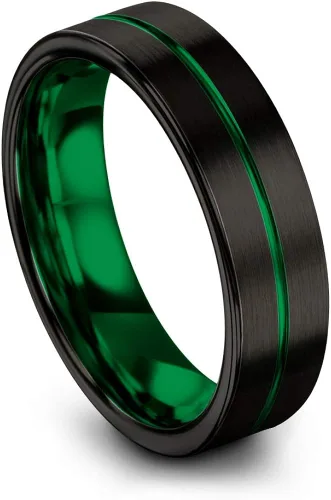 Chroma Color Collection Anillo de boda de carburo de tungsteno de 0236in para hombres y mujeres verde rojo azul morado cobre fucsia verde azulado