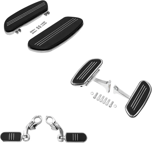 Miniatura 11 de XFMT Tabla de suelo delantero + estribo del pasajero trasero + estriberas de carretera en ángulo largo para Harley Streamliner Style Touring CVO