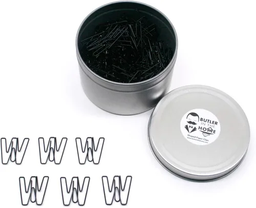 Miniatura 23 de Butler in the Home Elige tu letra favorita del alfabeto de la A a la Z o números del 0 al 9, 100 clips de papel de color negro para iniciales