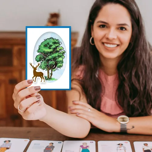 Miniatura 4 de INFUNLY 2 piezas de troqueles de corte de animales y árboles y juego de sellos transparentes de silicona - sellos transparentes de oso, conejo