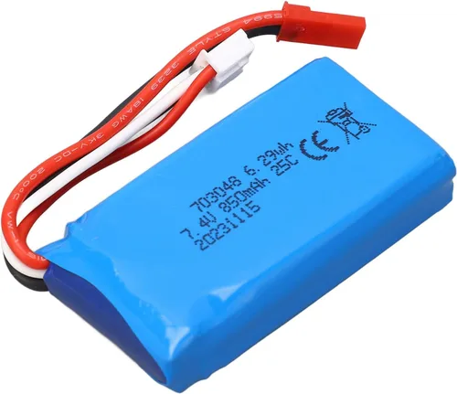 RiToEasysports Batería de repuesto de avión RC, batería de helicóptero RC 7.4V 850mAh RC para V912V262V333V353BQ202 con enchufe rojo JST