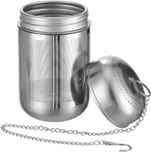 Hemoton Bola de condimento de acero inoxidable con cadena para colgar, filtro de especias de malla fina para sopa, té, salmuera, cesta de cocina